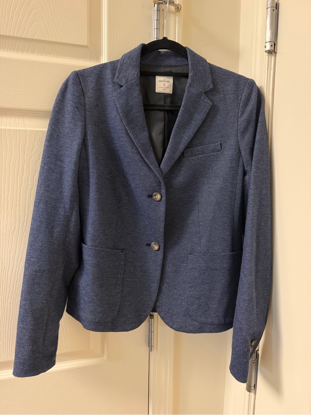 GAP Navy Textured Two-Button Blazer